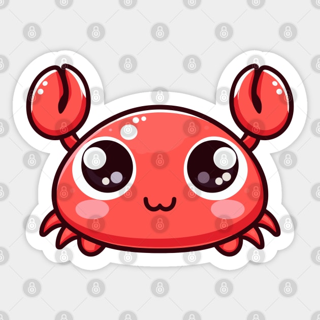 Cute Vectoral Crab Face Sticker by CreativeArtss